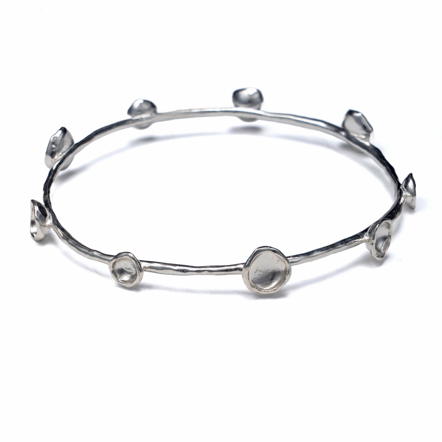 Lilypad silver bangle