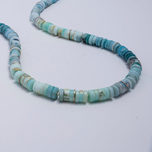 Blue opal necklace