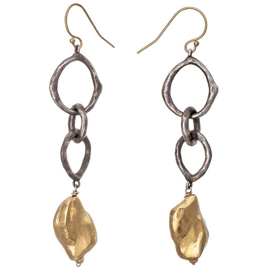 Molten pearl earrings