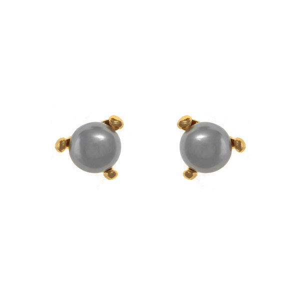 Gray pearl post earrings