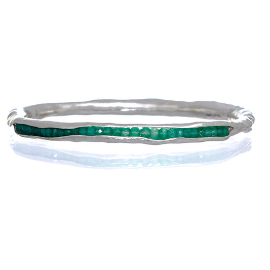 Sterling silver pod bangle