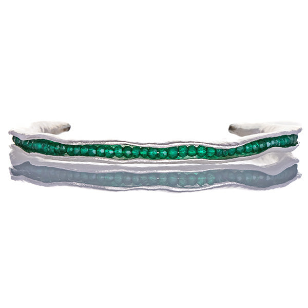 Green onyx pod cuff