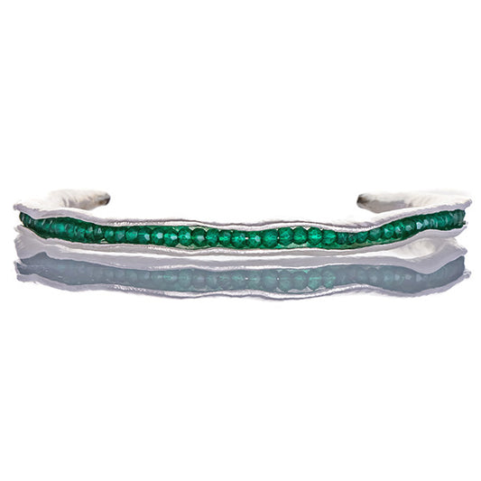 Green onyx pod cuff