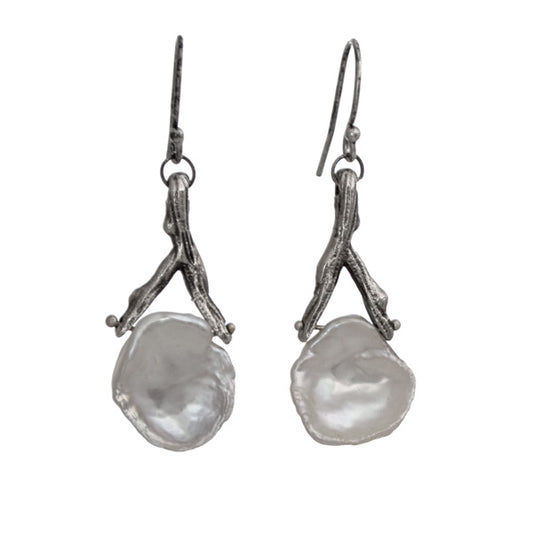 Keshi pearl earrings.