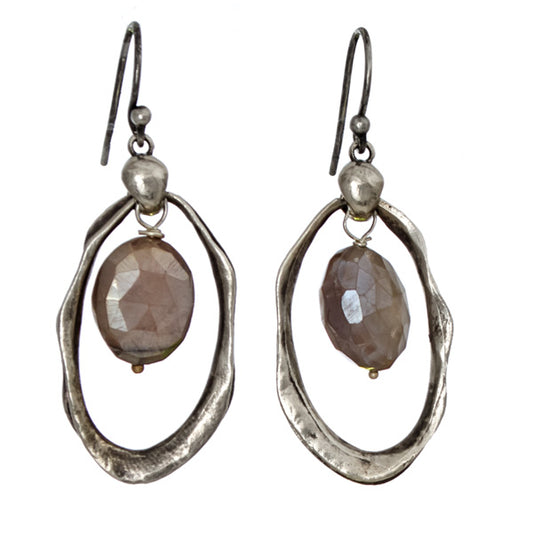 Chocolate moonstone earrings.