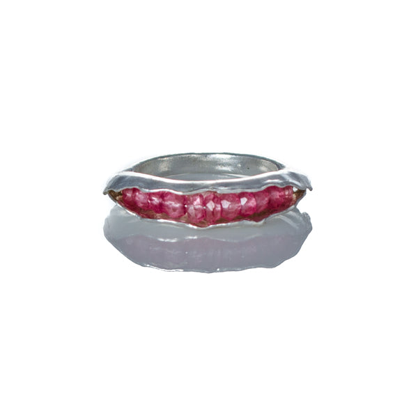 Pink topaz pod ring