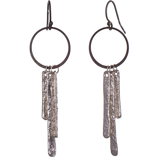 Silver bar earrings