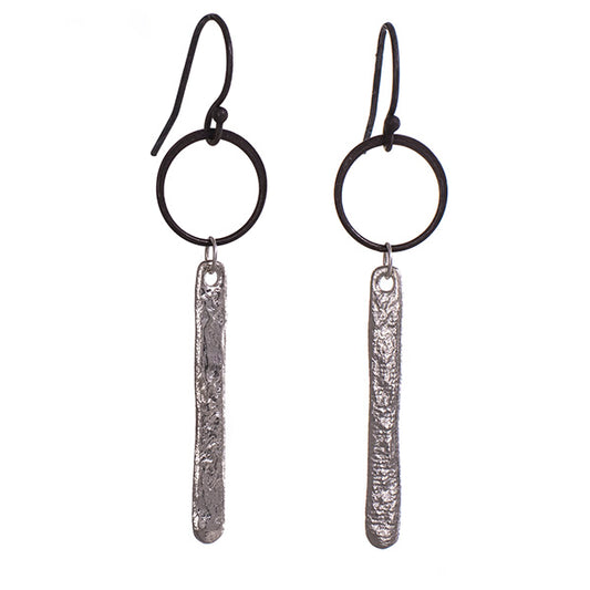 Silver bar earrings