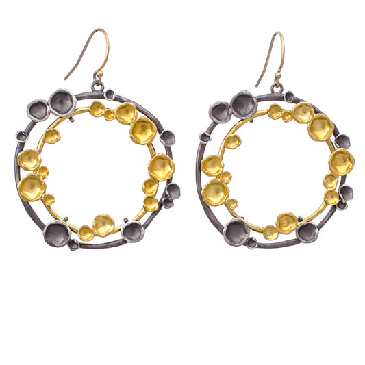 Mixed metal lilypad earrings