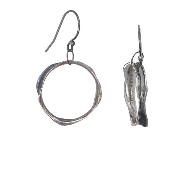 Antiqued sterling silver earrings.