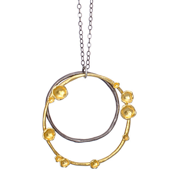 Mixed metal lilypad neckalce