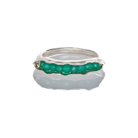 Green onyx pod ring