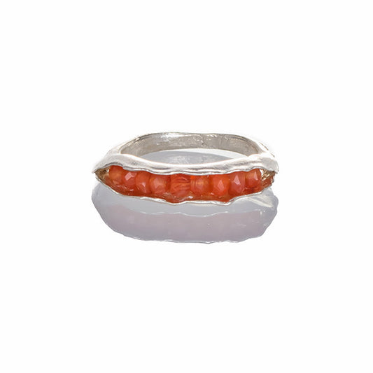 Carnelian pod ring.