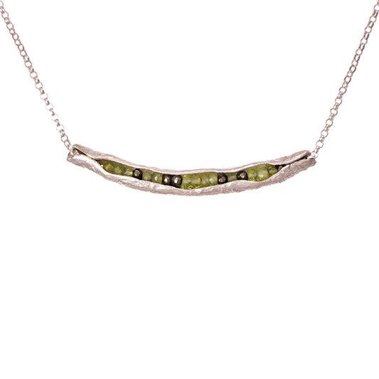 Peridot pod necklace