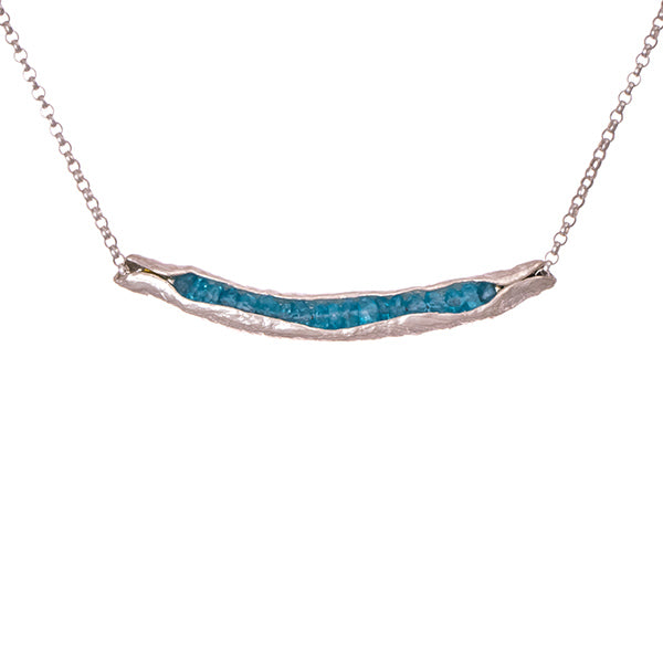 Blue topaz pod necklace